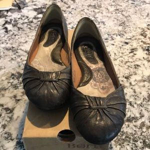 Born, dark olive loafers.